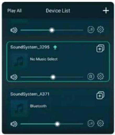 Play All Device List SoundSystem_3295 No Music Select SoundSystem_A371 Bluetooth