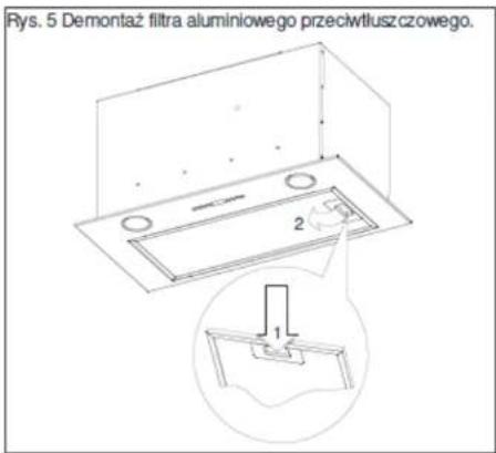 Rys. 5 Demontaż filtra aluminiowego przecytłuszczowego.