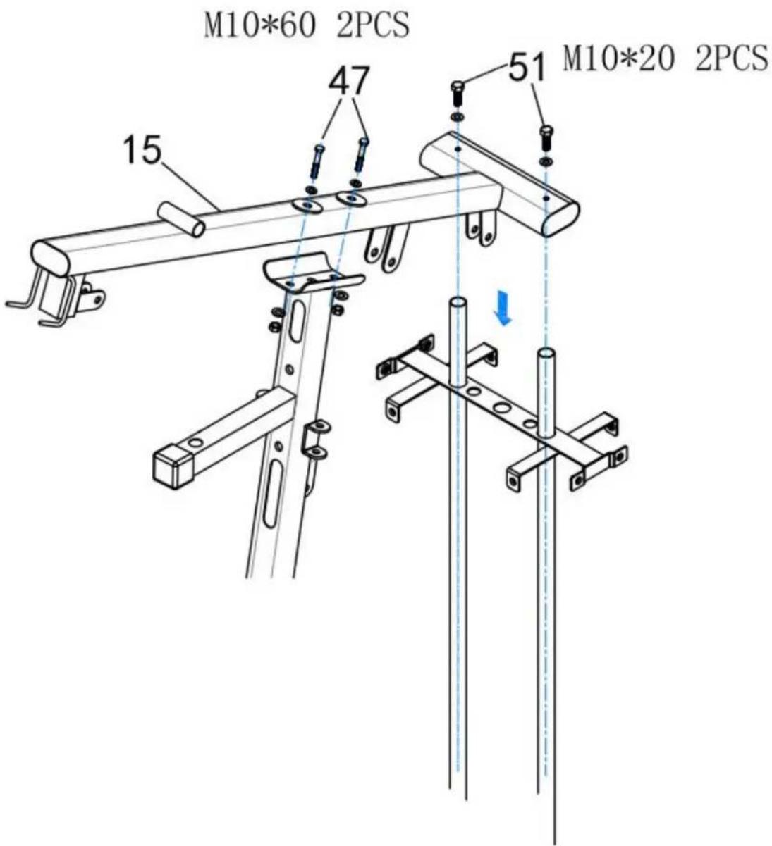 M10*60 2PCS 47 15 51 M10*20 2PCS