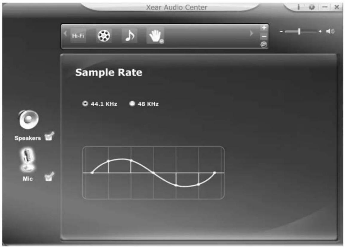 Xear Audio Center Hi-Fi Sample Rate 44.1 KHz 48 KHz Speakers Mic