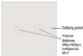 Szkłany panel Przycisk dotykowy Włącz/Wyłącz, konliguracja WI-Fi