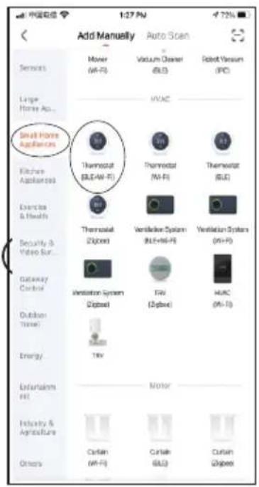 Add Manually Auto Scan Services Mover (MF-F) Vacuum Cleaner (BLE) Robot Vacuum (IPC) Large Home Ap... HVAC Small Home Appliances Thermostat (BLEAW-F) Thermostat (MF-F) Thermostat (BLE) Kitchen Appliances Exercise & Health Thermostat (Dipbox) Ventilator System (BLE+96-F) Ventilator System (BLE+96) Security & Video Scan... Gateway Control Ventilation System (Dipbox) TAV (Dipbox) HVAC Outdoor Time Energy TAV Energy Entertainment Net Motor Industry & Agriculture Curlain (MF-F) Curlain (BLE) Curlain (Dipbox)