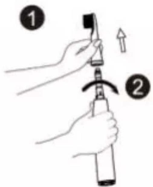 Diagram showing two-step instructions for using a tool, labeled with numbers 1 and 2 indicating step-by-step actions.