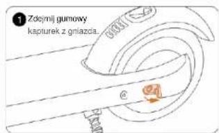 Zdejmij gumowy kapiturek z gniazda...