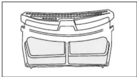 Line drawing of a device casing with two internal compartments (no text or symbols).