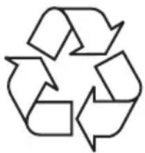 Simple line drawing of a three chasing recycling symbol (no text or labels)