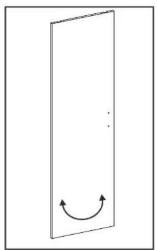 Simple line drawing of a rectangular panel with an arrow indicating clockwise rotation (no text or symbols)