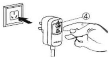 Diagram showing a hand inserting a plug into an electrical socket, with a magnified view of the socket's internal structure.