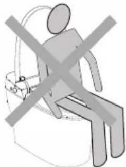 Illustration of a person sitting in a chair with a cross symbol crossed out (no text or labels)