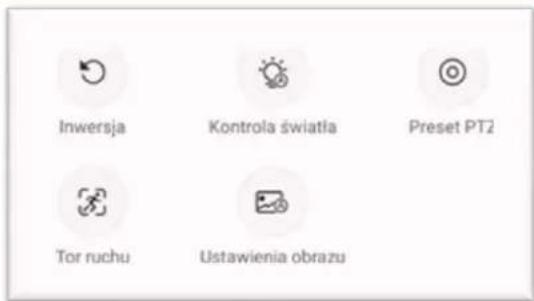 Inwersja Kontrola światła Preset PT2 Tor ruchu Ustawienia obrazu