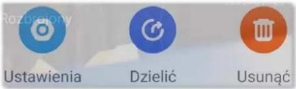 Ustawienia Dzielić Usunąć