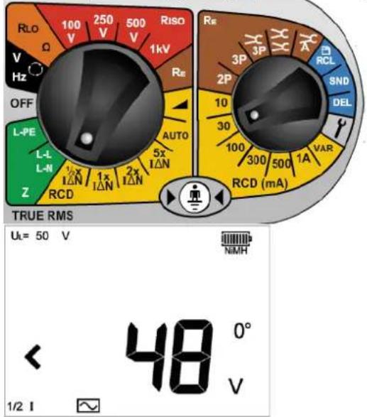 Megger Seria MFT1800 - Wyłącznik typu AC - Test 12 x I _AN (bez zadziałania wyłącznika) - 2