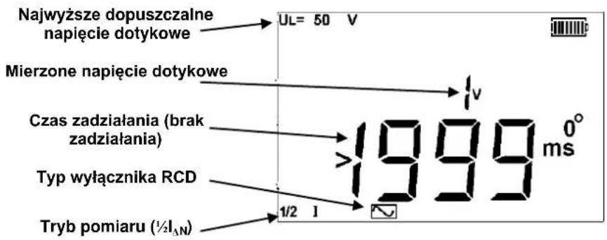 Megger Seria MFT1800 - Wyłącznik typu AC - Test 12 x I _AN (bez zadziałania wyłącznika) - 6