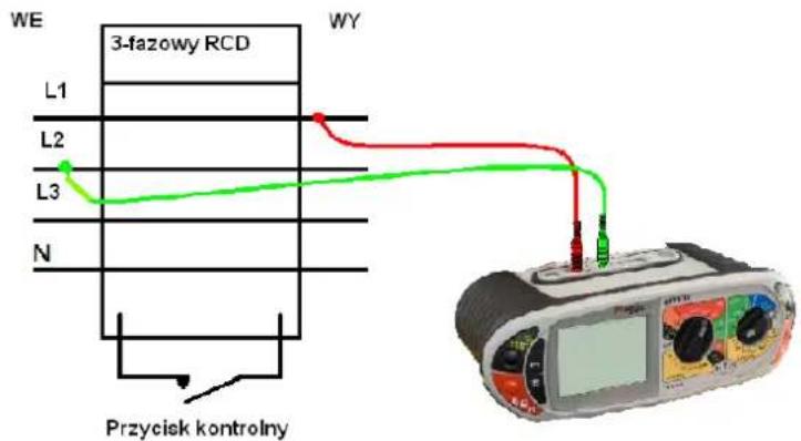 Megger Seria MFT1800 - Sprawdzanie działania wyłączników RCD w instalacji trójfazowej - 1