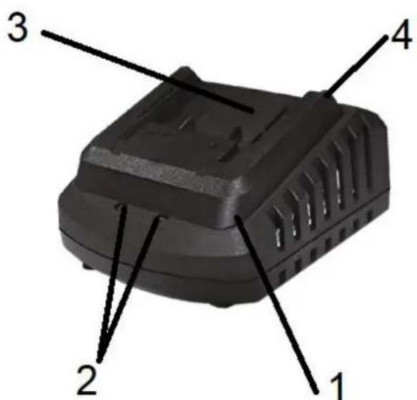 4Garden QC20 - Elementy ładowarki akumulatorowej (budowa) - 1