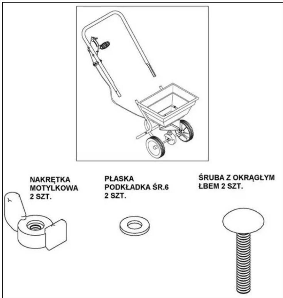 NAKRETKA MOTYLKOWA 2 SZT. PLASKA PODKŁADKA ŚR.6 2 SZT. ŚRUBA Z OKRAGŁYM LBEM 2 SZT.