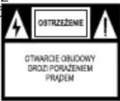 OSTRZEŻENIE OTWARCIE OBUDOWY GROZI PORAŻENIEM PRĄDEM