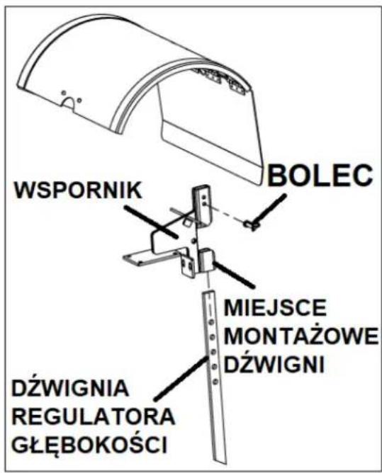 WSPORNIK BOLEC MIEJSCE MONTAŻOWE DŻWIGNI DŻWIGNIA REGULATORA GŁĘBOKOŚCI