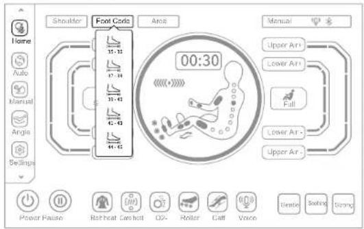 Shoulder Foot Code Axes Manual Upper Ar+ Lower Ar+ Fall Lower Ar - Upper Ar - Power Pause Rash heat Cachot O2- Roller Caft Voice Bendle Sewing Swing
