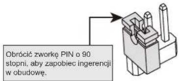 Obrócić zwartę PIN o 90 stopni, aby zapobiec ingerencji w obudowę.