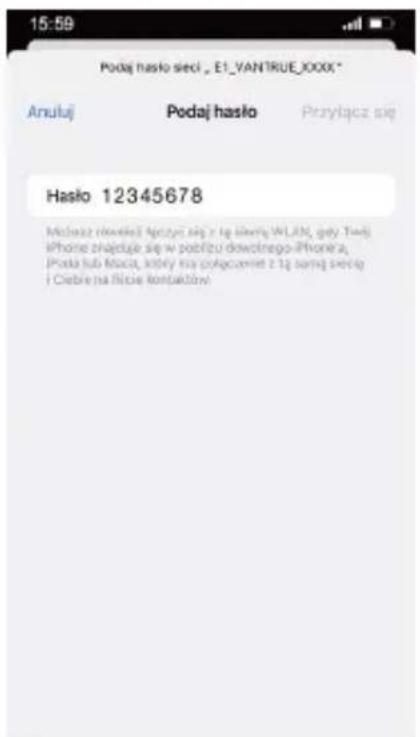 15:59 Podaj hasło sieci „ E1_YANTRUE_XXX * Anuluj Podaj hasło Przyłącza się Hasło 12345678 Miośrzej kiewicz Aprzyci się z 1ą sierzę WLAN, goby Tawji iPhone znajduje się w pobliczu dowotnego iPhone a, Poda lub Maca, który kra połączenet z 1ą serzą sercieg i Ciebrie na flicie kontaktów!