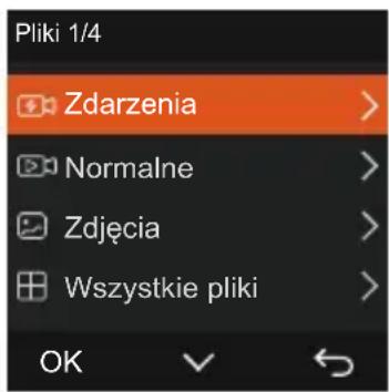 Pliki 1/4 Zdarzenia > Normalne > Zdjęcia > Wszystkie pliki > OK