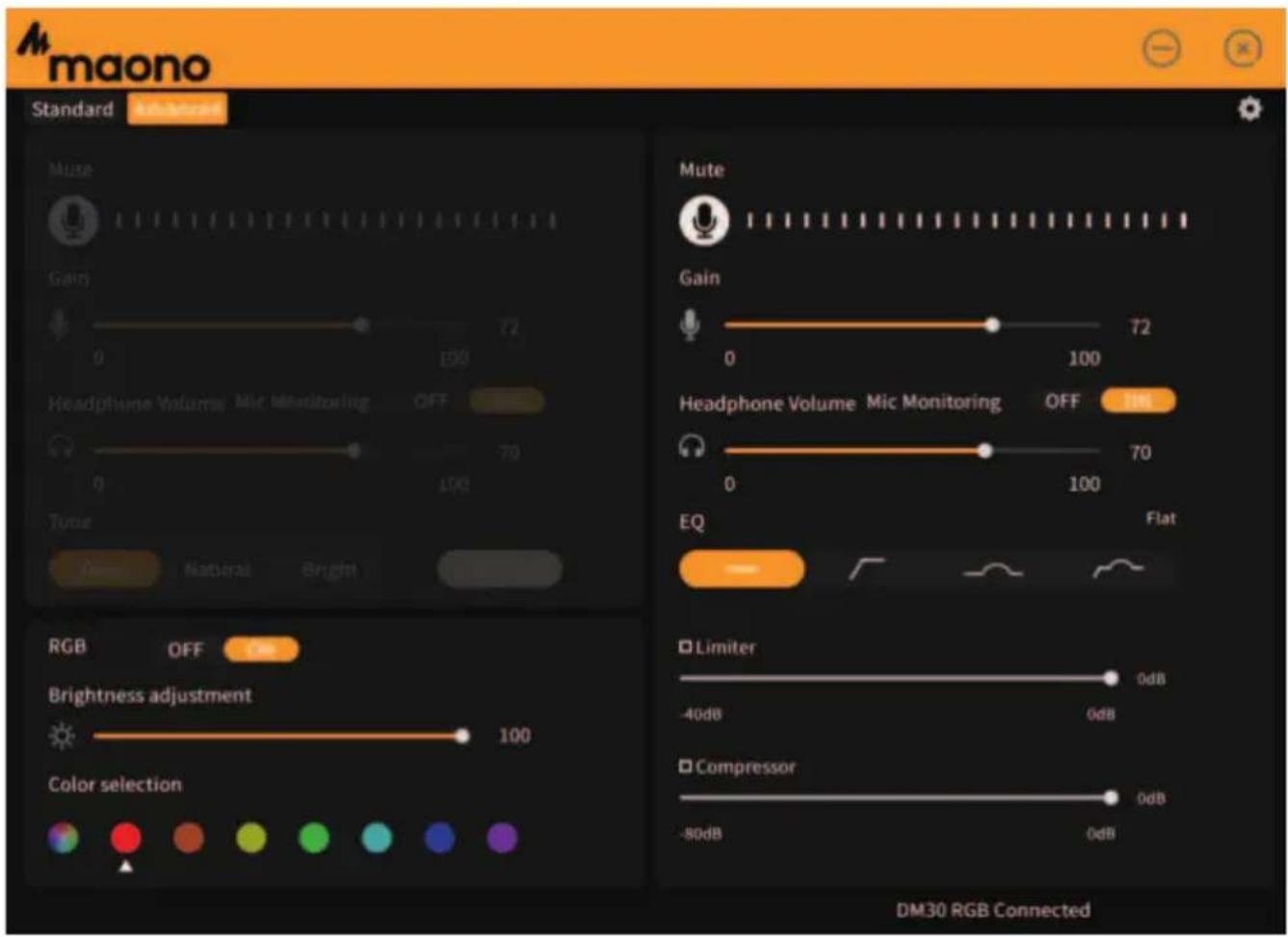 Maono DM30RGB - Ustawienie podświetlenia RGB - 1