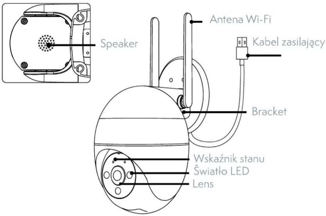 Speaker Antena Wi-Fi Kabel zasilający Bracket Wskaźnik stanu Światło LED Lens