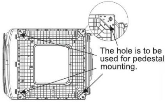 The hole is to be used for pedestal mounting.