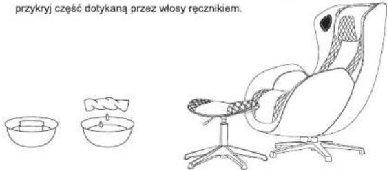 przykryj część dotykaną przez włosy ręcznikiem.