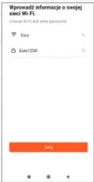 Wprowadź informacje o swojej sieci Wi-Fi. Choose WiFi and enter password Era Euro123M Solej