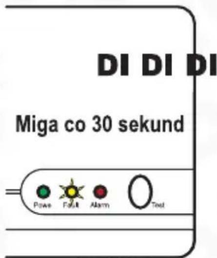 DI DI DI Miga co 30 sekund Power Fault Alarm Test