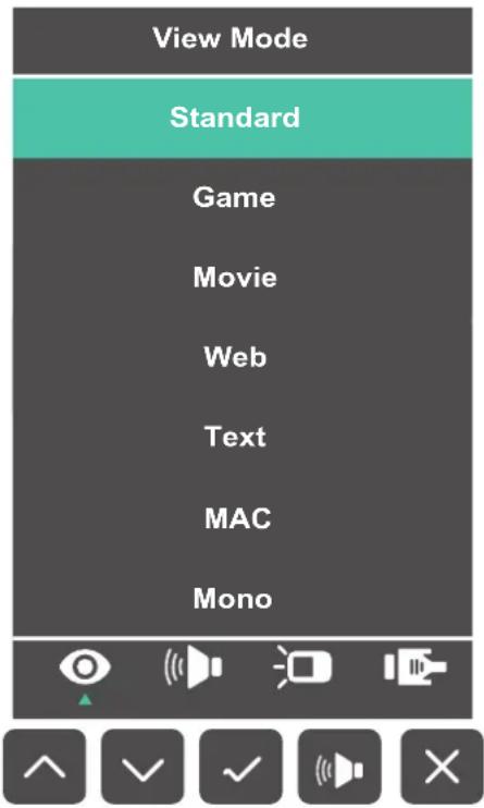 View Mode Standard Game Movie Web Text MAC Mono