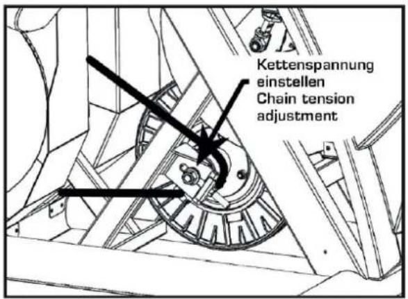 Kettenspannung einstellen Chain tension adjustment