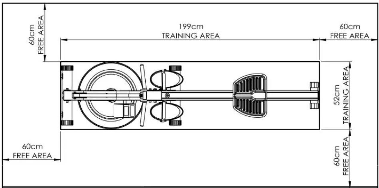 60cm FREE AREA 199cm TRAINING AREA 60cm FREE AREA 52cm TRAINING AREA 60cm FREE AREA