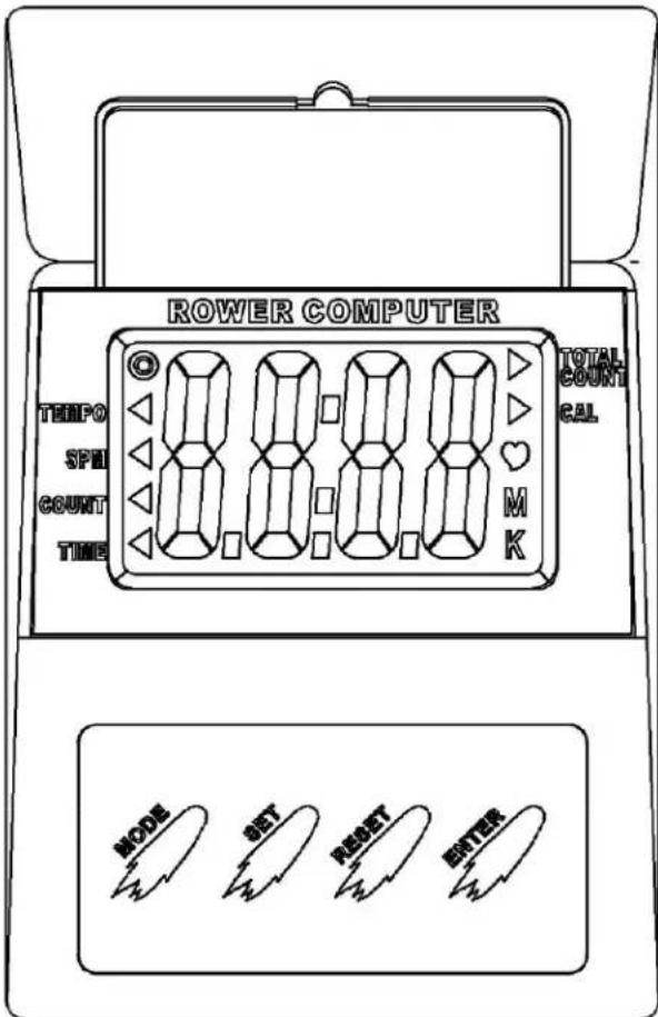 ROWER COMPUTER TEMPOR SPM COUNT TIME TOTAL COUNT CAL MODE SET RESET ENTER