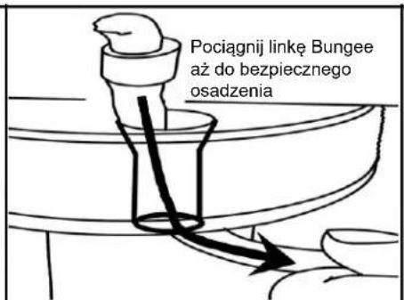 Pociągnij linkę Bungee aż do bezpiecznego osadzenia