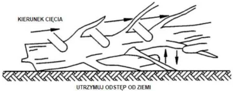 KIERUNEK CIĘCIA UTRZYMUJ ODSTEP OD ZIEMI