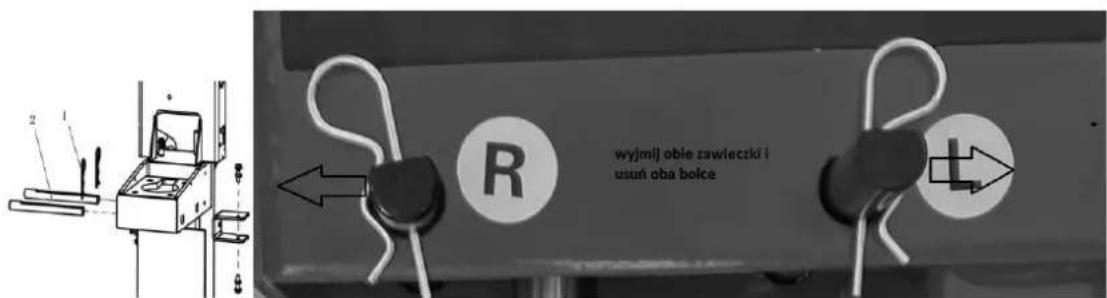 2 1 R wyjmi) obie zawleczki i usuń oba bolce L