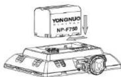Yongnuo YN160 III - Instalacja baterii - 1