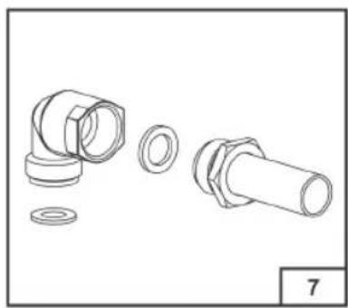 Technical line drawing of a mechanical component with flanges and bolts (no text or symbols)