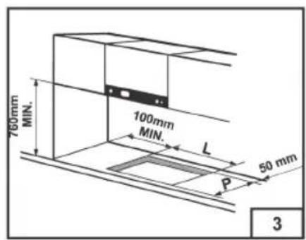 760mm MIN. 100mm MIN. L 50 mm P 3