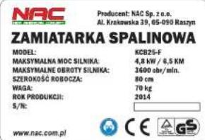 NAC KCB25-F - Spis treści - 4