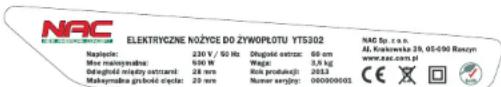 NAC YT5302 - Instrukcja Obsługi - 5