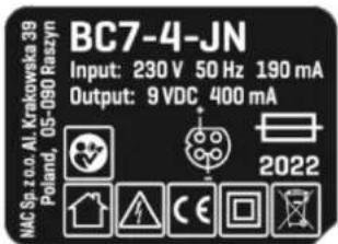 NAC PRB72H-JN - Inne oznaczenia na maszynie - 4