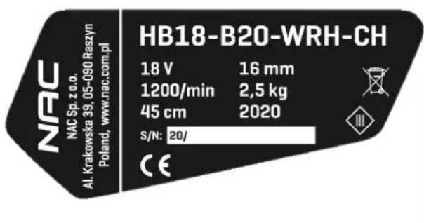 NAC HB18-B20-WRH-CH - OPIS STRON GRAFICZNYCH I PIKTOGRAMÓW - 20