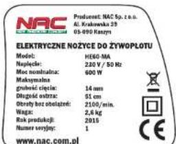 NAC HE60-MA - Instrukcja Obsługi - 6