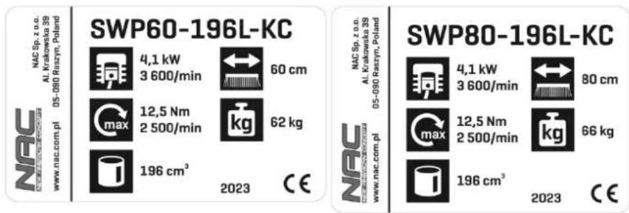 NAC SWP80-196L-KC - Inne oznaczenia na maszynie - 1