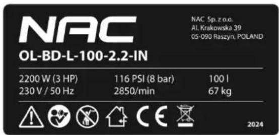 NAC OL-BD-L-100-2.2-IN - DANE TECHNICZNE - 2