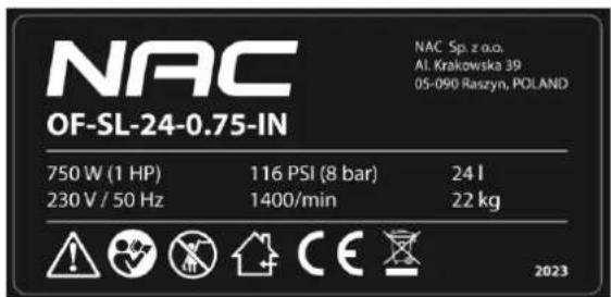 NAC OF-SL-50-1.5-IN - Inne oznaczenia na urządzeniu - 1